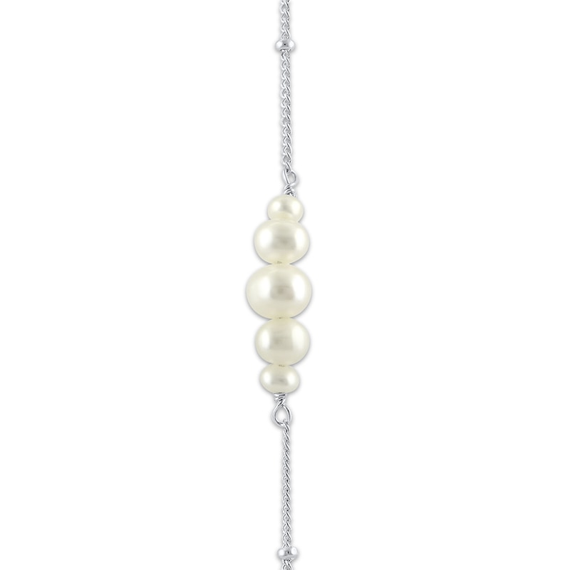 Cultured Pearl Beaded Necklace Sterling Silver 16”