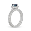 Thumbnail Image 2 of Neil Lane Pear-Shaped Natural Blue Sapphire & Diamond Bridal Set 5/8 ct tw 14K White Gold