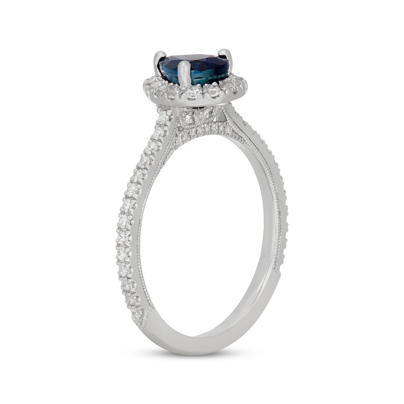 Neil Lane Pear-Shaped Natural Blue Sapphire & Diamond Engagement Ring 1/2 ct tw 14K White Gold