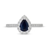 Thumbnail Image 2 of Neil Lane Pear-Shaped Natural Blue Sapphire & Diamond Engagement Ring 1/2 ct tw 14K White Gold