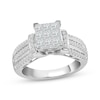 Thumbnail Image 1 of Princess-Cut Multi-Diamond Center Engagement Ring 1 ct tw 10K White Gold