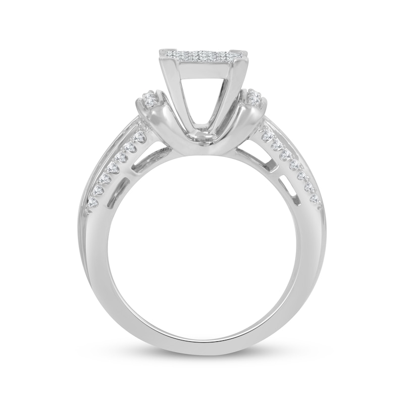 Main Image 3 of Princess-Cut Multi-Diamond Center Engagement Ring 1 ct tw 10K White Gold