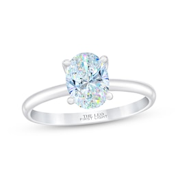 THE LEO First Light Diamond Oval-Cut Solitaire Engagement Ring 1-1/2 ct tw 14K White Gold