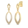 Thumbnail Image 1 of Diamond Two-Row Marquise Drop Earrings 1/6 ct tw 10K Yellow Gold