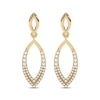 Thumbnail Image 2 of Diamond Two-Row Marquise Drop Earrings 1/6 ct tw 10K Yellow Gold