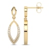 Thumbnail Image 3 of Diamond Two-Row Marquise Drop Earrings 1/6 ct tw 10K Yellow Gold