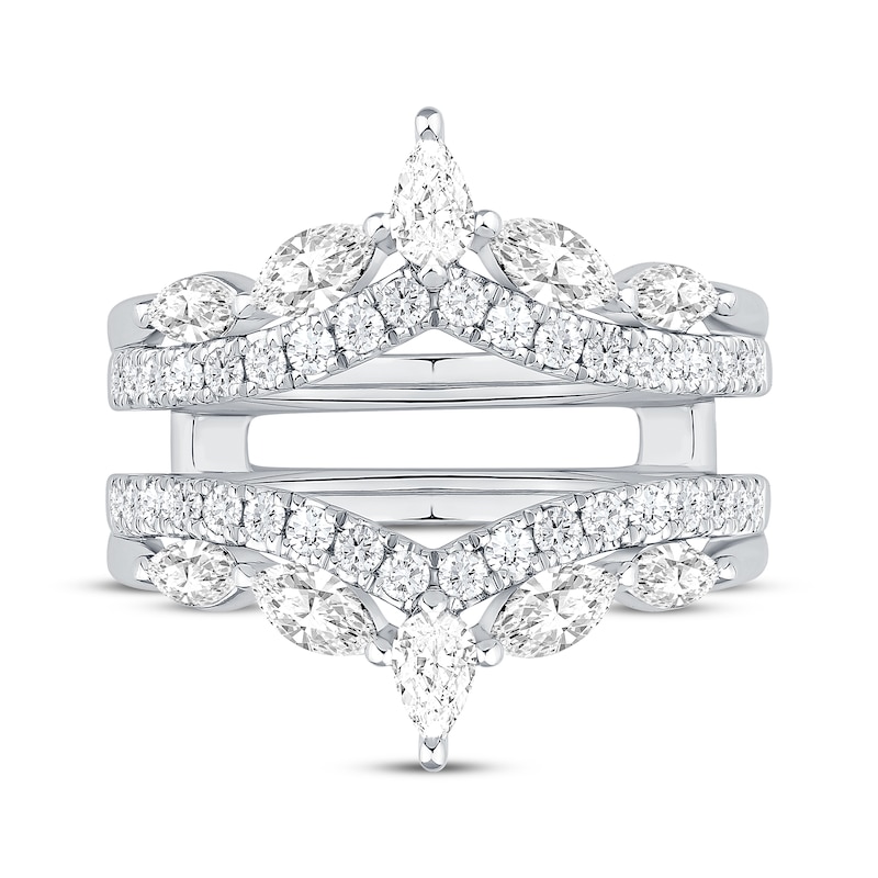 Main Image 3 of Pear, Marquise & Round-Cut Diamond Chevron Enhancer Ring 1-1/3 ct tw 14K White Gold