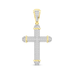 Men's Diamond Cross Charm 1/5 ct tw 10K Yellow Gold