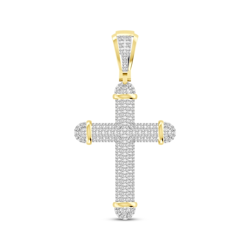 Main Image 1 of Men's Diamond Cross Charm 1/5 ct tw 10K Yellow Gold