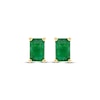 Thumbnail Image 2 of Emerald-Cut Natural Emerald Solitaire Stud Earrings 10K Yellow Gold