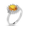 Thumbnail Image 2 of Oval-Cut Citrine & White Lab-Created Sapphire Starburst Ring Sterling Silver