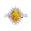 Thumbnail Image 3 of Oval-Cut Citrine & White Lab-Created Sapphire Starburst Ring Sterling Silver