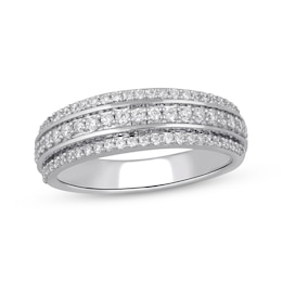 Diamond Multi-Row Fashion Ring 1/2 ct tw 10K White Gold