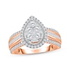 Thumbnail Image 0 of Multi-Diamond Pear Halo Engagement Ring 1 ct tw 10K Rose Gold