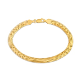 Diamond-Cut Semi-Solid Snake Chain Bracelet 10K Yellow Gold 7.5&quot;