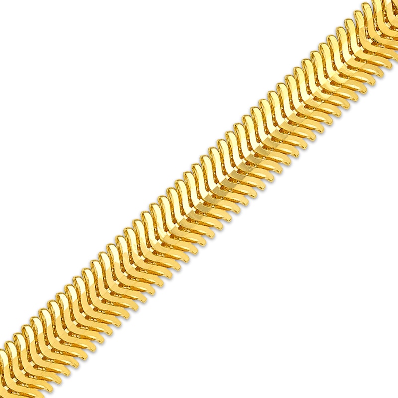 Diamond-Cut Semi-Solid Snake Chain Bracelet 10K Yellow Gold 7.5"