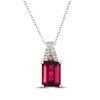 Thumbnail Image 1 of Le Vian Emerald-Cut Rhodolite Garnet Necklace 1/20 ct tw Diamonds 14K Vanilla Gold 18&quot;