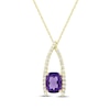 Thumbnail Image 0 of Cushion-Cut Amethyst & Diamond Necklace 1/3 ct tw 10K Yellow Gold 18"