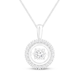 Unstoppable Love Diamond Halo Necklace 1/3 ct tw 10K White Gold 19&quot;