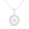 Thumbnail Image 1 of Unstoppable Love Lab-Grown Diamond Halo Necklace 1 ct tw 14K White Gold 18&quot;