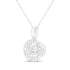 Thumbnail Image 2 of Unstoppable Love Lab-Grown Diamond Halo Necklace 1 ct tw 14K White Gold 18&quot;