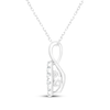 Thumbnail Image 3 of Unstoppable Love Lab-Grown Diamond Halo Necklace 1 ct tw 14K White Gold 18&quot;