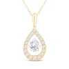 Thumbnail Image 1 of Unstoppable Love Pear-Shaped Lab-Created Diamond Halo Necklace 1/2 ct tw 14K Yellow Gold 18&quot;