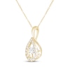 Thumbnail Image 2 of Unstoppable Love Pear-Shaped Lab-Grown Diamond Halo Necklace 1/2 ct tw 14K Yellow Gold 18&quot;