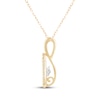 Thumbnail Image 3 of Unstoppable Love Pear-Shaped Lab-Created Diamond Halo Necklace 1/2 ct tw 14K Yellow Gold 18&quot;