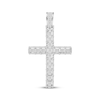 Thumbnail Image 1 of Men's baguette & Round-Cut Diamond Cross Charm 2 ct tw 10K White Gold