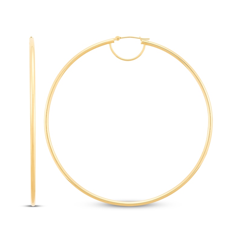 Main Image 3 of Hollow Hoop Earrings 10K Yellow Gold 70mm