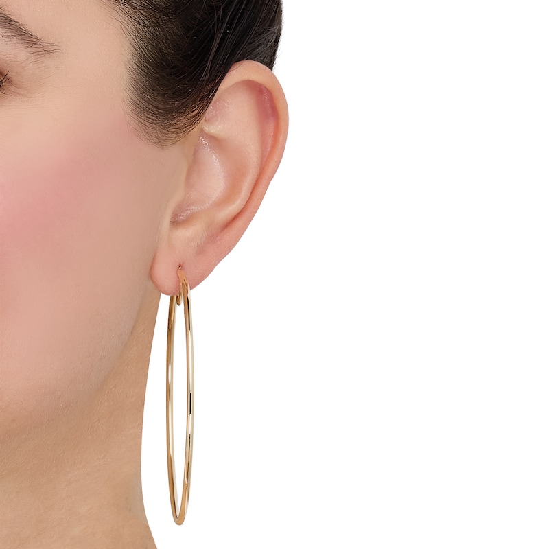 Main Image 4 of Hollow Hoop Earrings 10K Yellow Gold 70mm