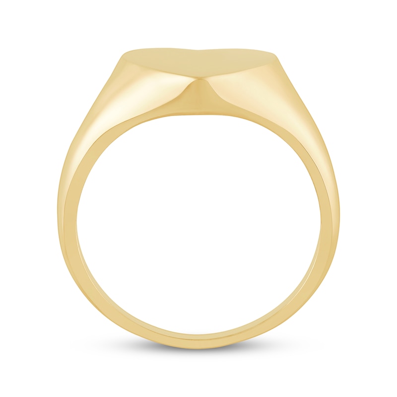 Main Image 2 of Polished Heart Signet Ring 10K Yellow Gold