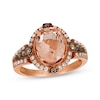 Thumbnail Image 1 of Le Vian Chocolatier Oval-Cut Morganite Ring 3/8 ct tw Diamonds 14K Strawberry Gold