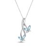 Thumbnail Image 2 of Marquise-Cut Swiss Blue Topaz & White Lab-Created Sapphire Butterfly Gift Set Sterling Silver