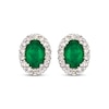 Thumbnail Image 2 of Le Vian Oval-Cut Emerald Earrings 1/4 ct tw Diamonds 14K Vanilla Gold