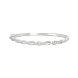 Diamond Twist Bangle Bracelet 1/5 ct tw Sterling Silver