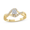 Thumbnail Image 1 of Multi-Diamond Bypass Swirl Promise Ring 1/5 ct tw 10K Yellow Gold