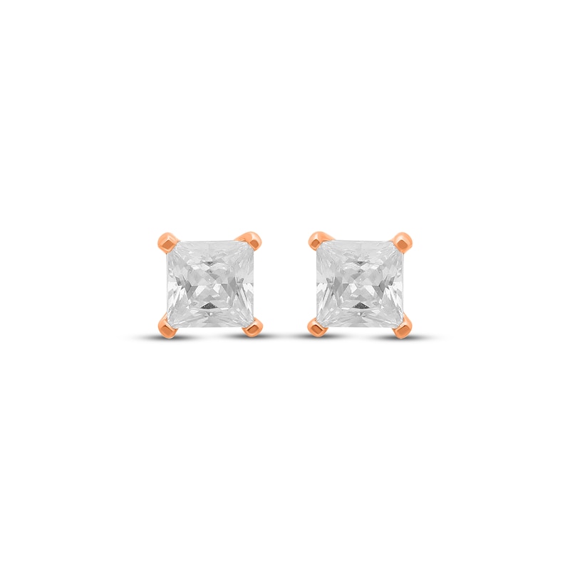 Lab-Created Diamonds by KAY Princess-Cut Solitaire Stud Earrings 1/3 ct tw 10K Rose Gold (I/SI2)