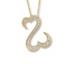 Thumbnail Image 0 of Open Hearts Necklace 1/2 ct tw Diamonds 14K Yellow Gold