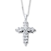 Thumbnail Image 1 of Diamond Cross Necklace 1/4 Carat tw 10K White Gold