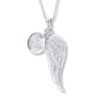 Angel Wing Necklace Diamond Accent Sterling Silver | Kay Outlet