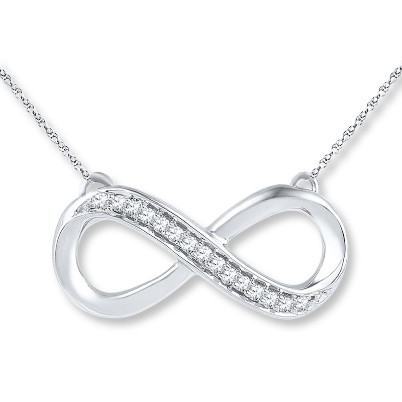 Diamond Letter V Necklace 1/10 ct tw Round-cut Sterling Silver 18