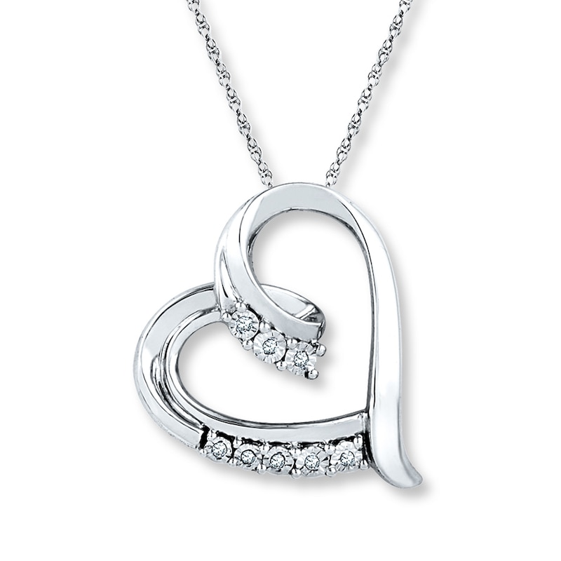 Swirl Necklace Diamond Accents Sterling Silver 18