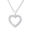 Thumbnail Image 1 of Diamond Heart Necklace 1/10 ct tw Round-cut Sterling Silver 18&quot;