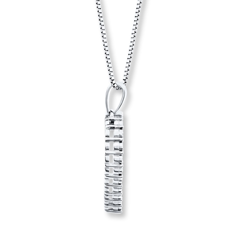 Main Image 2 of Diamond Heart Necklace 1/10 ct tw Round-cut Sterling Silver 18&quot;