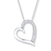 Thumbnail Image 1 of Diamond Heart Necklace 1/20 ct tw Round-cut Sterling Silver 18&quot;