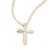 Thumbnail Image 1 of Cross Necklace 1/20 ct tw Diamonds 10K Yellow Gold