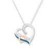 Thumbnail Image 1 of Mom Heart Necklace 1/20 ct tw Diamonds Sterling Silver & 10K Rose Gold 18&quot;