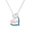 Thumbnail Image 1 of Mom Heart Necklace 1/10 ct tw Diamonds Sterling Silver & 10K Rose Gold 18&quot;